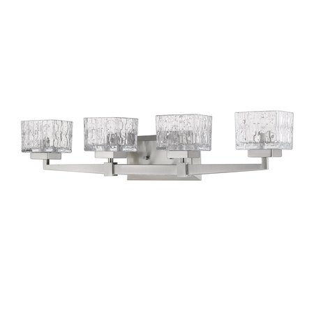 Z-Lite Rubicon 4 Light Vanity, Brushed Nickel & Clear 1927-4V-BN